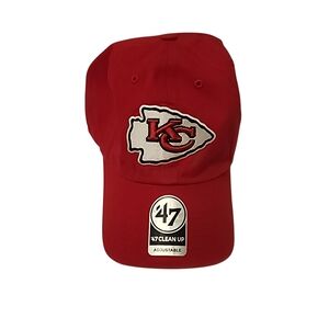 Red Kansas City Chiefs Logo Adjustable Cap, Red, '47